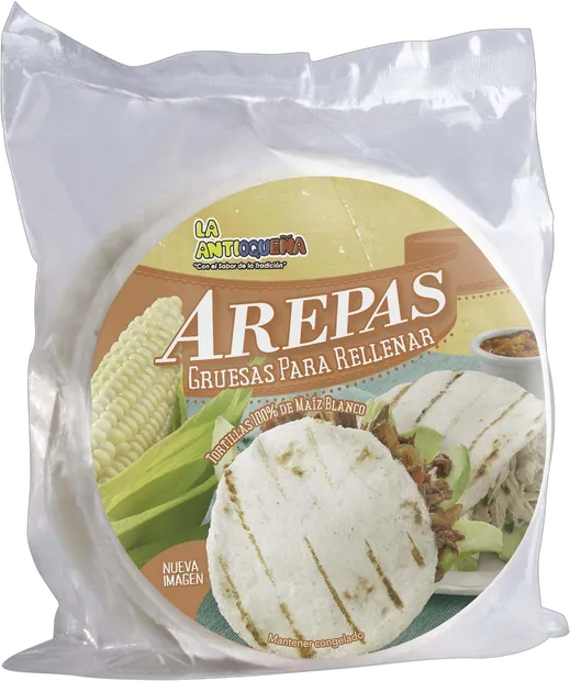 Empaque de Arepas gruesas para rellenar La Antioqueña