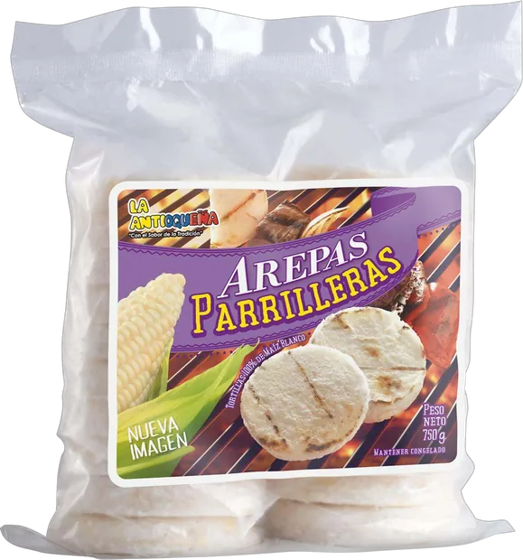 Empaque de Arepas parrilleras La Antioqueña